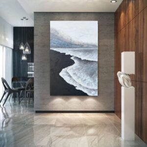 Apus monocrom- Tablou pe comandă- Acrilice și pastă texturată- 100x150 cm- VÂNDUT