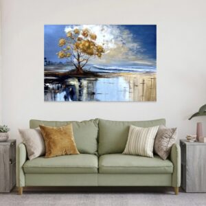 Plaja sălbatică- Ulei și pastă texturată pe pânză- 100x150 cm- VÂNDUT