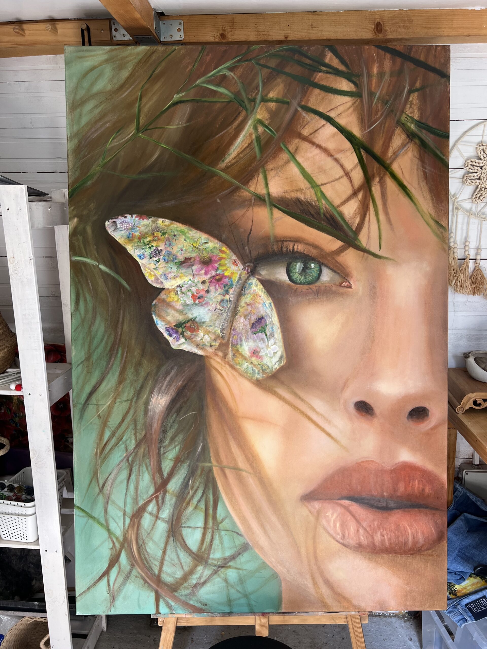 Eva. Prima zi.- Mixed media- Pânză pe șasiu- 100 x 150 cm - imagine 7