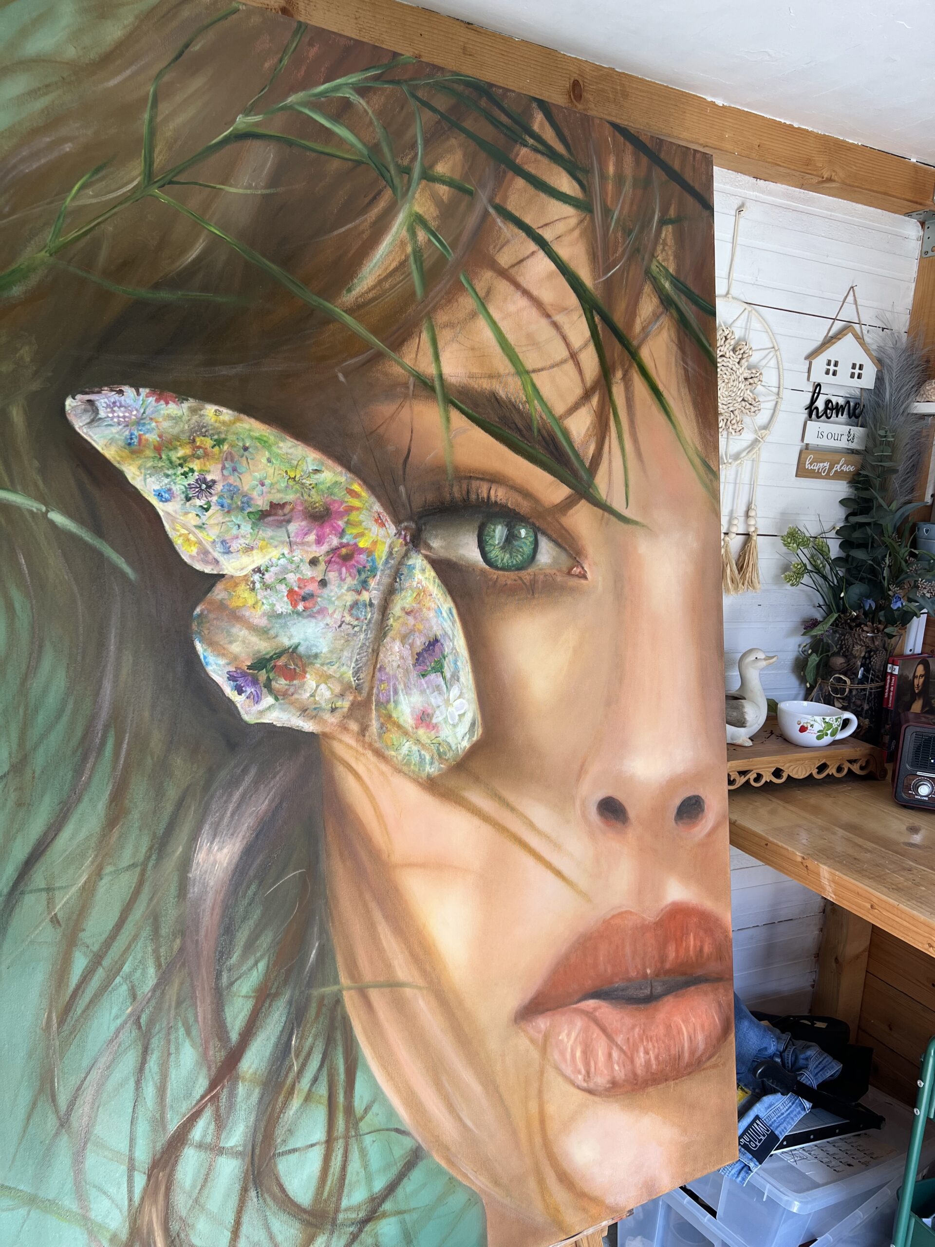 Eva. Prima zi.- Mixed media- Pânză pe șasiu- 100 x 150 cm - imagine 8